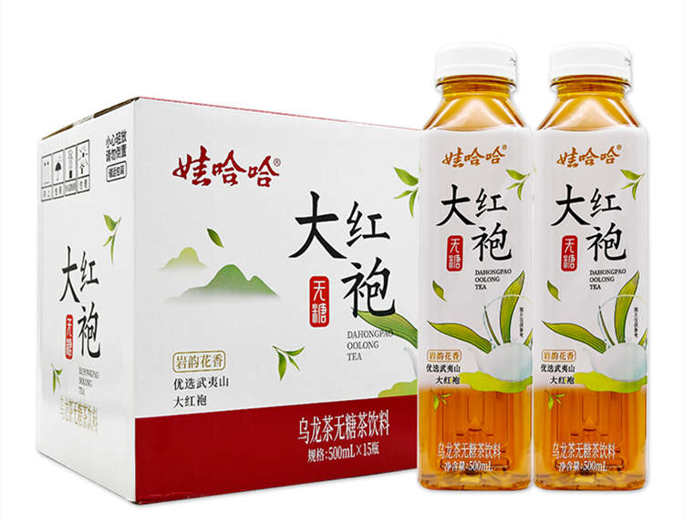 娃哈哈大红袍配料表及保质期多久，娃哈哈无糖茶饮料乌龙茶大红袍15瓶500ml