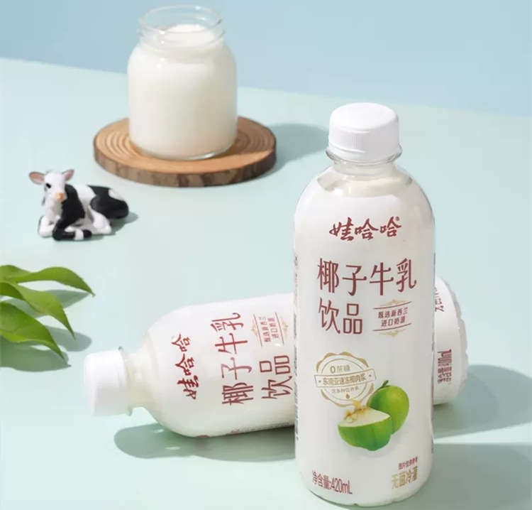 娃哈哈椰子牛乳配料表及保质期多久，娃哈哈椰子牛乳饮品420mL*6瓶牛奶风味饮料