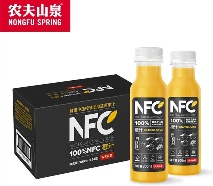 100%NFC果汁橙汁配料表及保质期多久，农夫山泉果汁100%NFC橙汁300ml