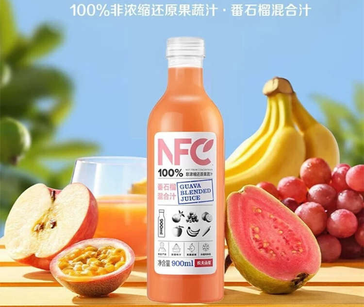 100%NFC果汁番石榴汁配料表及保质期多久，农夫山泉NFC番石榴味