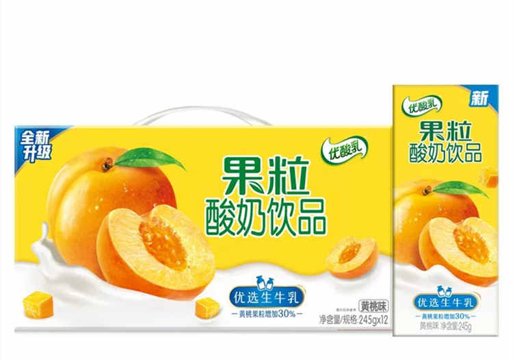优酸乳黄桃味配料表及保质期多久，伊利真果粒优酸乳245g黄桃味