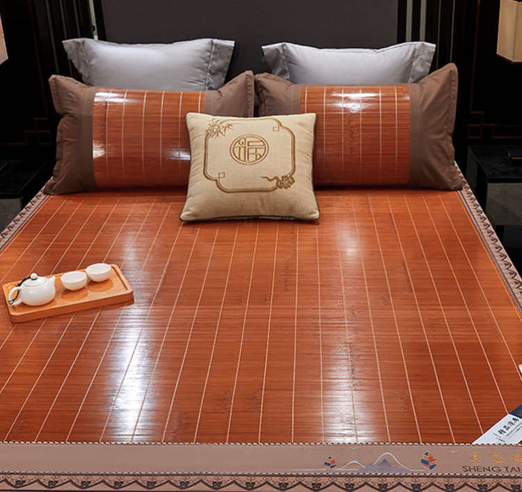 夏季新款加厚1.8竹凉席子1.5直筒1米2老式家用草席冬夏两用