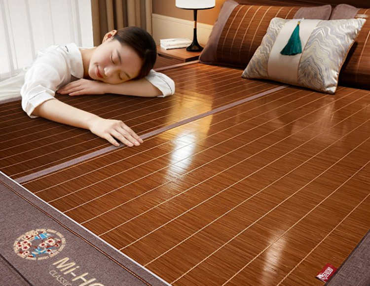 竹凉席新款夏季家用草席子夏天可折叠双面两用冰丝空调席垫