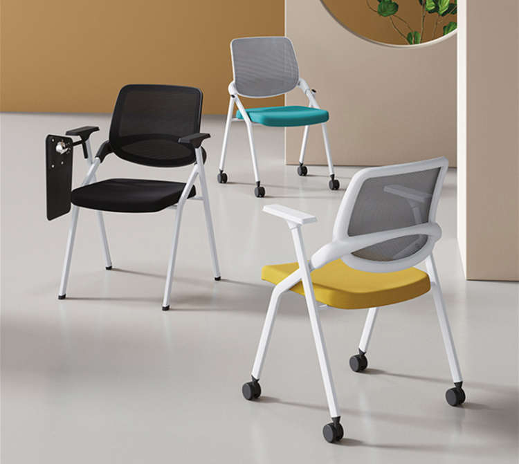 折叠培训椅带桌板会议椅带写字板新闻椅学校会议室折叠椅培训椅子