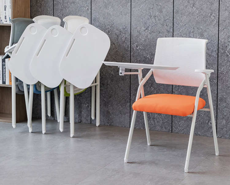 培训椅带桌板的椅子折叠培训桌椅办公椅会议椅带折叠写字板