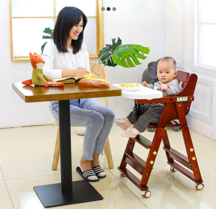 实木宝宝餐椅可折叠多功能儿童餐桌椅子