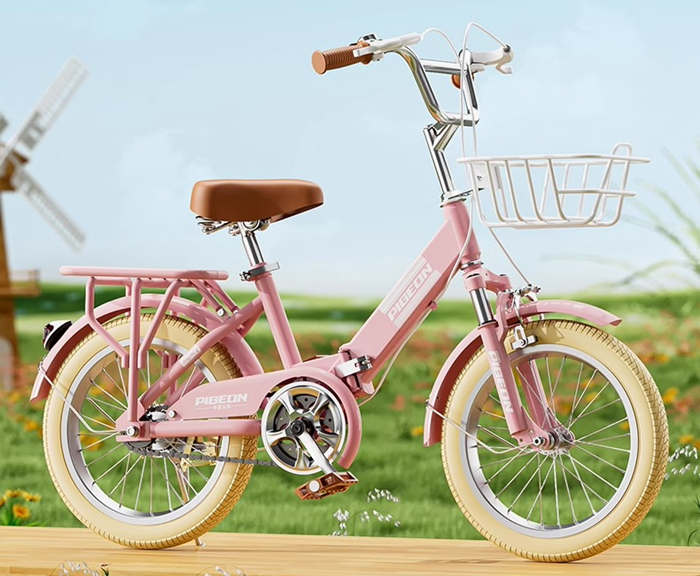 飞鸽牌折叠自行车女孩小学生脚踏车