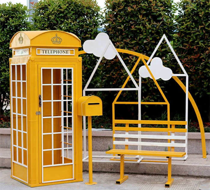 网红套装电话亭邮筒路牌商场美陈酒吧道具