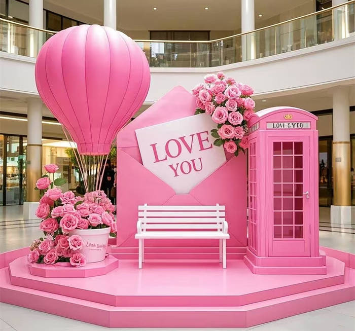 复古铁艺网红电话亭套装户外大型道具摆件